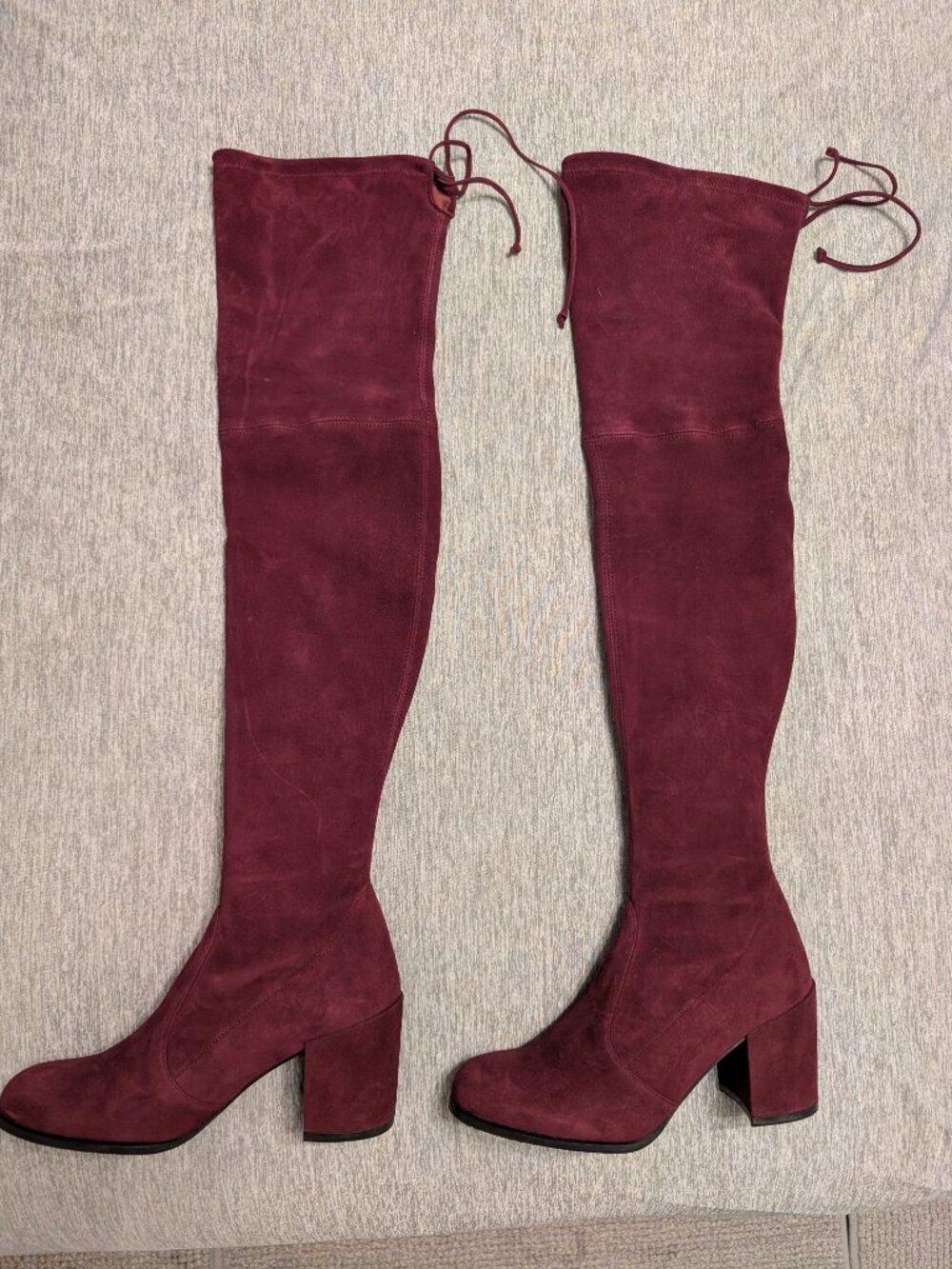 Stuart Weitzman Tieland Over-The-Knee Boots in Cabernet Suede